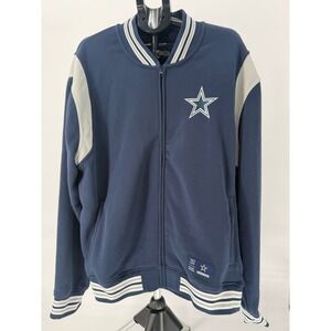 Dallas Cowboys NFL Men's XXL Navy Blue Bomber Jacket Full Zip Team Logo
